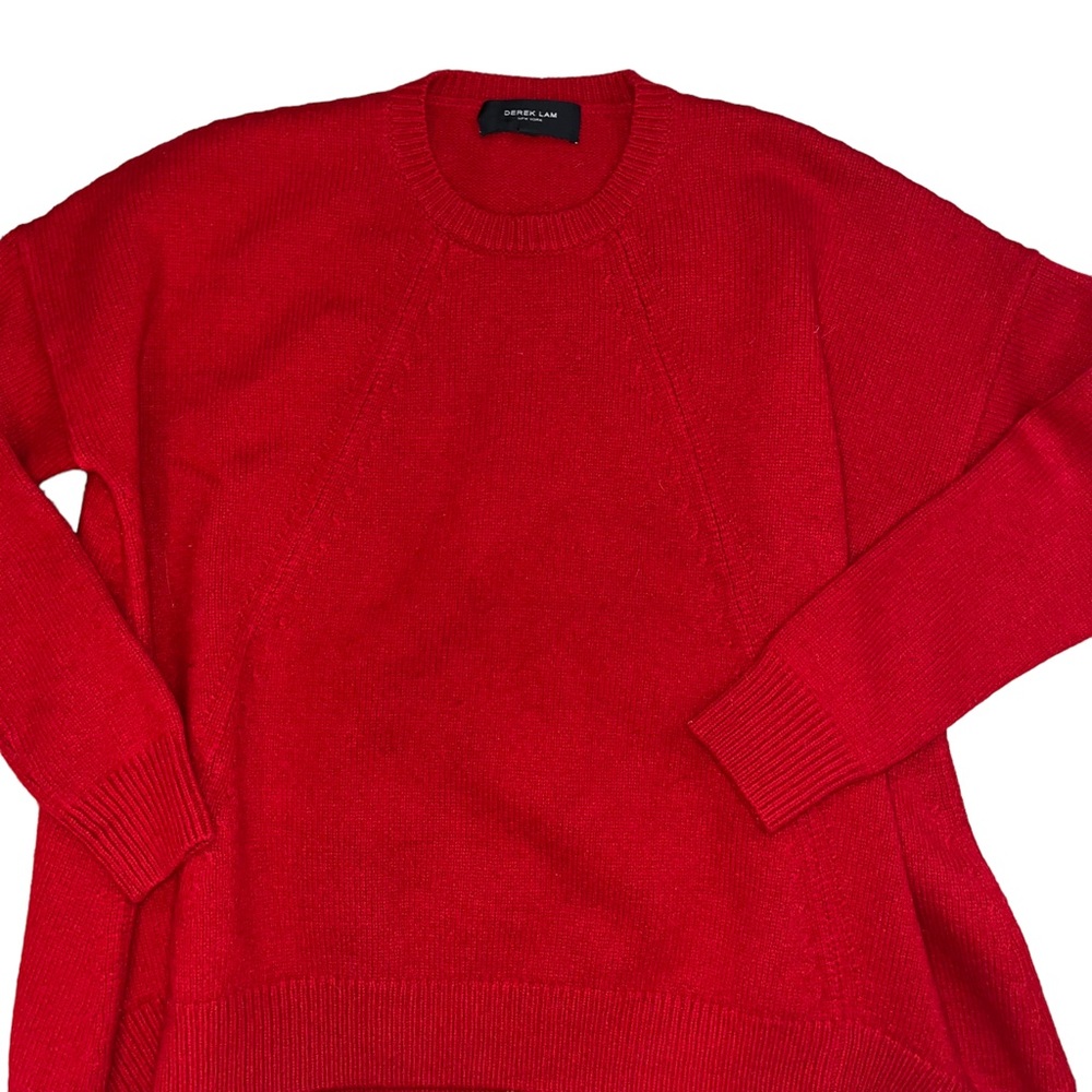 Derek Lam Los Angeles Cable Knit Pullover Sweater Red Sz XL - Picture 2 of 7